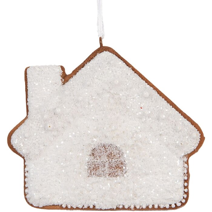 Clayre & Eef 6PR5329 Decoratie Hanger Huis 9x1x8 cm Wit