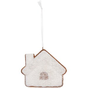 Clayre & Eef 6PR5329 Decoratie Hanger Huis 9x1x8 cm Wit
