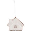 Clayre & Eef 6PR5329 Decoratie Hanger Huis 9x1x8 cm Wit