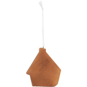 Clayre & Eef Kerstdecoratie Huisje Wit Bruin 9x1x10 cm