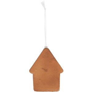 Clayre & Eef 6PR5331 Decoratie Hangdecoratie Huis 8x1x10 cm Wit-Bruin
