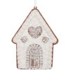 Clayre & Eef 6PR5331 Decoratie Hangdecoratie Huis 8x1x10 cm Wit-Bruin