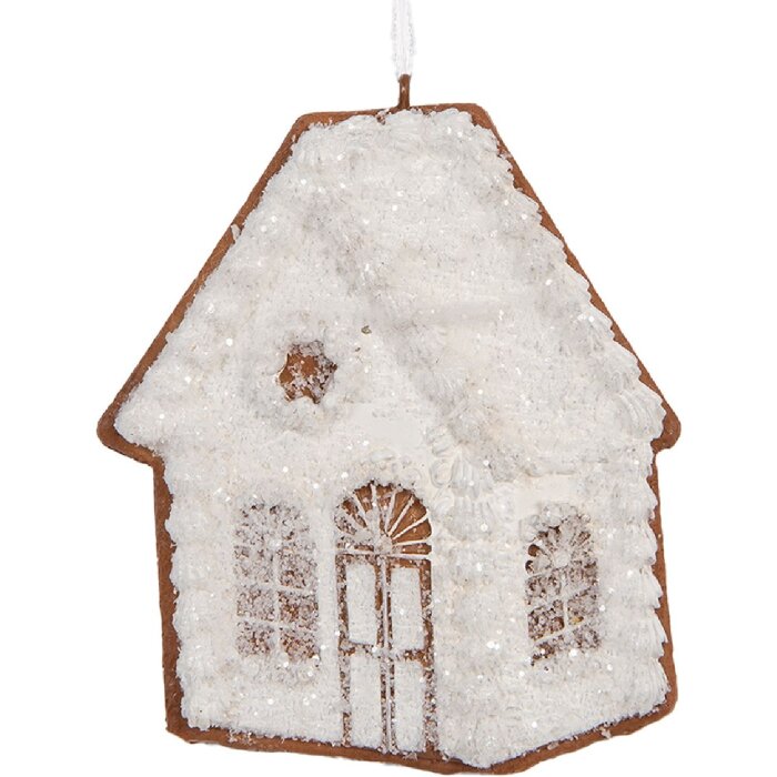 Clayre & Eef 6PR5332 Decoratie Hangdecoratie Huis 9x1x10 cm Wit