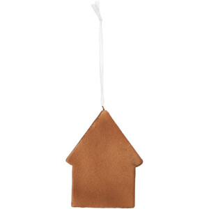 Clayre & Eef 6PR5333 Decoratie Hanger Huis 8x1x10 cm Wit Bruin