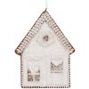 Clayre & Eef 6PR5333 Decoratie Hanger Huis 8x1x10 cm Wit Bruin