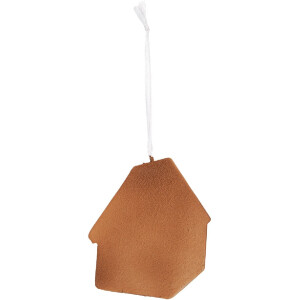 Clayre & Eef 6PR5334 Decoratie Hanger Huis 9x1x10 cm Wit Bruin