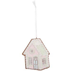 Clayre & Eef 6PR5335 Decoratiehanger Huis 9x1x10 cm Roze