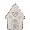 Clayre & Eef 6PR5336 Hangdecoratie Huis 8x1x10 cm Groen Wit