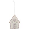 Clayre & Eef 6PR5336 Hangdecoratie Huis 8x1x10 cm Groen Wit