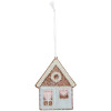 Clayre & Eef 6PR5337 Decoratie Hanger Huis 8x1x10 cm Blauw Wit