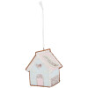 Clayre & Eef 6PR5338 Decoratiehanger Huis 9x1x10 cm Blauw Wit