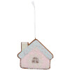 Clayre & Eef 6PR5340 Decoratie Hangdecor Huis 9x1x8 cm Roze en Blauw