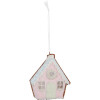 Clayre & Eef 6PR5342 Decoratie Hanger Huis 9x1x10 cm Roze en Groen