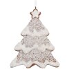 Clayre & Eef 6PR5343 Kerstboomhanger 9x1x10 cm Wit Bruin