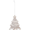 Clayre & Eef 6PR5343 Kerstboomhanger 9x1x10 cm Wit Bruin