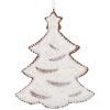 Clayre & Eef 6PR5344 Kerstboom Ornament 9x1x10 cm Wit Bruin