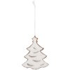 Clayre & Eef 6PR5344 Kerstboom Ornament 9x1x10 cm Wit Bruin