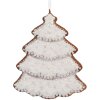Clayre & Eef 6PR5345 Decoratiehanger Kerstboom 9x1x10 cm Wit Bruin