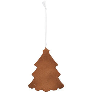Clayre & Eef 6PR5346 Kerstboom Ornament 9x1x10 cm Wit Bruin