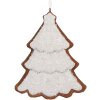 Clayre & Eef 6PR5346 Kerstboom Ornament 9x1x10 cm Wit Bruin