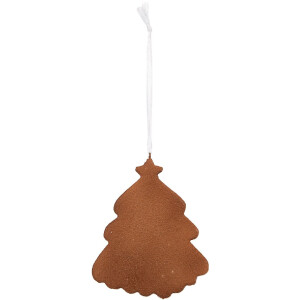 Clayre & Eef 6PR5347 Kerstboomhanger 9x1x10 cm Wit Bruin