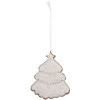 Clayre & Eef 6PR5347 Kerstboomhanger 9x1x10 cm Wit Bruin
