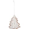 Clayre & Eef 6PR5348 Kerstboom Decoratiehanger 9x1x10 cm Wit Bruin