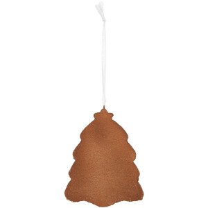 Clayre & Eef 6PR5350 Decoratiehanger Kerstboom 8x1x10 cm Wit Bruin