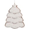 Clayre & Eef 6PR5350 Decoratiehanger Kerstboom 8x1x10 cm Wit Bruin