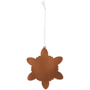 Clayre & Eef 6PR5352 Kerst Hangdecor Sneeuwvlok 9x1x10 cm Wit/Bruin