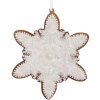 Clayre & Eef 6PR5352 Kerst Hangdecor Sneeuwvlok 9x1x10 cm Wit/Bruin