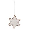 Clayre & Eef 6PR5352 Kerst Hangdecor Sneeuwvlok 9x1x10 cm Wit/Bruin