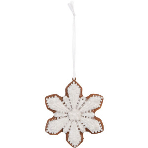 Clayre & Eef 6PR5353 Decoratie Hanger Sneeuwvlok 9x1x10 cm Wit