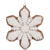 Clayre & Eef 6PR5353 Decoratie Hanger Sneeuwvlok 9x1x10 cm Wit