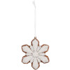 Clayre & Eef 6PR5353 Decoratie Hanger Sneeuwvlok 9x1x10 cm Wit