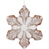 Clayre & Eef 6PR5354 Kerst Hangdecoratie Sneeuwvlok 9x1x10 cm Wit Bruin