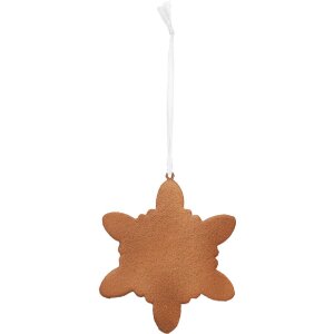 Clayre & Eef 6PR5355 Decoratiehanger Sneeuwvlok 9x1x10 cm Wit Bruin