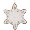 Clayre & Eef 6PR5355 Decoratiehanger Sneeuwvlok 9x1x10 cm Wit Bruin