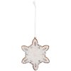 Clayre & Eef 6PR5355 Decoratiehanger Sneeuwvlok 9x1x10 cm Wit Bruin