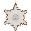 Clayre & Eef 6PR5357 Decoratie Hangdecor Sneeuwvlok 9x1x10 cm Wit Bruin
