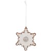 Clayre & Eef 6PR5357 Decoratie Hangdecor Sneeuwvlok 9x1x10 cm Wit Bruin