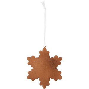 Clayre & Eef 6PR5358 Hangdecor Sneeuwvlok 9x1x10 cm Wit & Bruin
