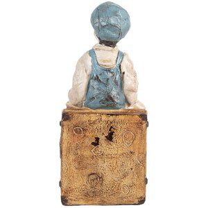 Clayre & Eef 6PR5556 Boekensteunen Set 19x10x22 cm Bruin & Blauw