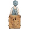 Clayre & Eef 6PR5556 Boekensteunen Set 19x10x22 cm Bruin & Blauw