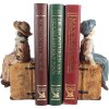 Clayre & Eef 6PR5556 Boekensteunen Set 19x10x22 cm Bruin & Blauw
