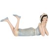 Clayre & Eef 6PR5559 Decoratie Vrouw 26x12x9 cm beige-blauw