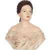 Clayre & Eef 6PR5562 Decoratie Buste Vrouw 18x11x21 cm Beige/Bruin