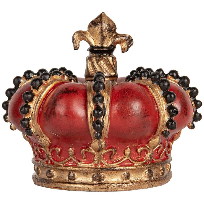Clayre & Eef 6PR5583 Decoratie Kroon Ø 13x11 cm Rood-Goud