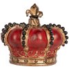 Clayre & Eef 6PR5583 Decoratie Kroon Ø 13x11 cm Rood-Goud