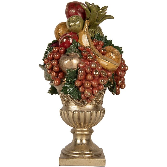 Clayre & Eef 6PR5585 Decoratieve Fruitschaal 25x24x44 cm goudkleurig